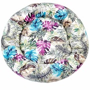 Buy Tropical Print Donut Shaped Bed for Dogs Blue & Pink (S) 