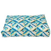 Buy Dog Bed Suede Printed Rectangular Shaped Green & Blue